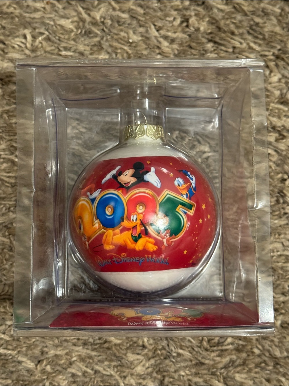 Walt Disney World 2005 Red Holiday Ornament featuring Mickey & Friends
